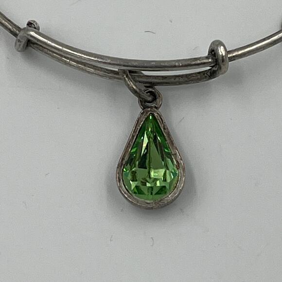 Alex and Ani August Peridot Birthstone Silver Charm Bracelet - Picture 3 of 6